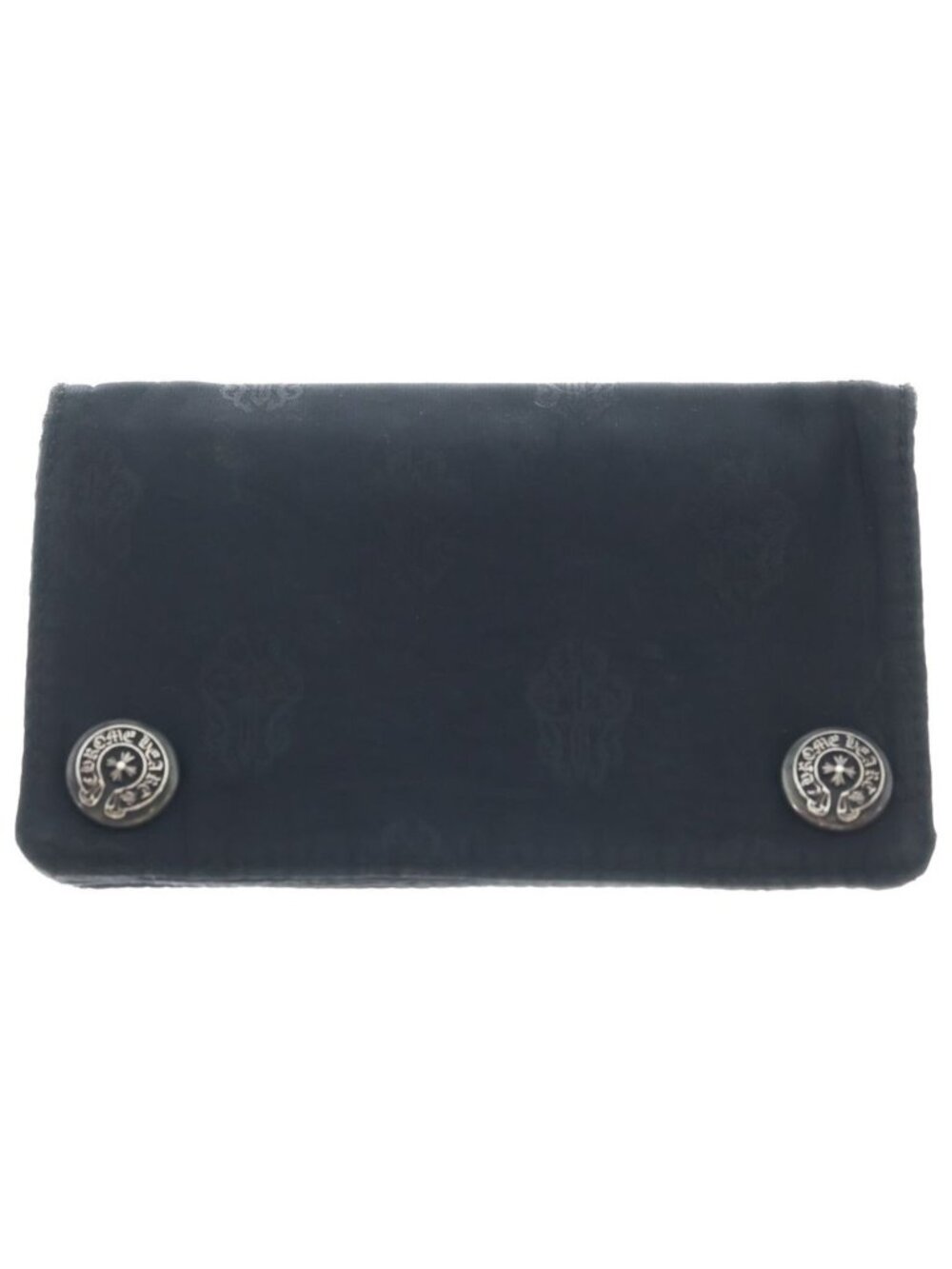 Chrome Hearts Zip 1 Zip Horseshoe Button All Over Print Nylon Wallet Black